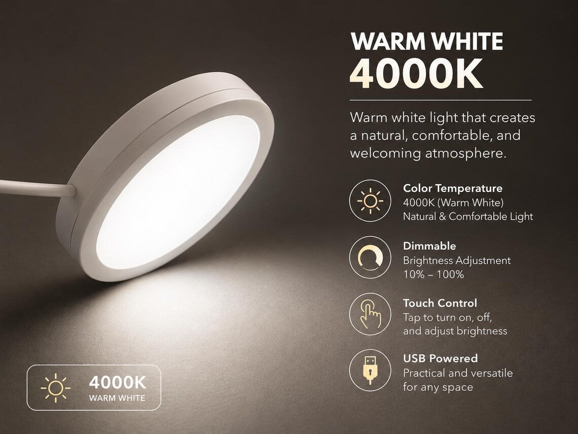 Adjustable Triple Tone USB Touch Control LED Wall Lamp