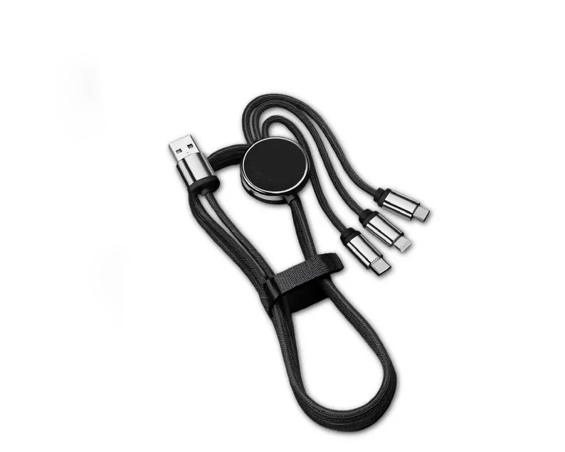 Three Head Woven Multi Device Charging Wire