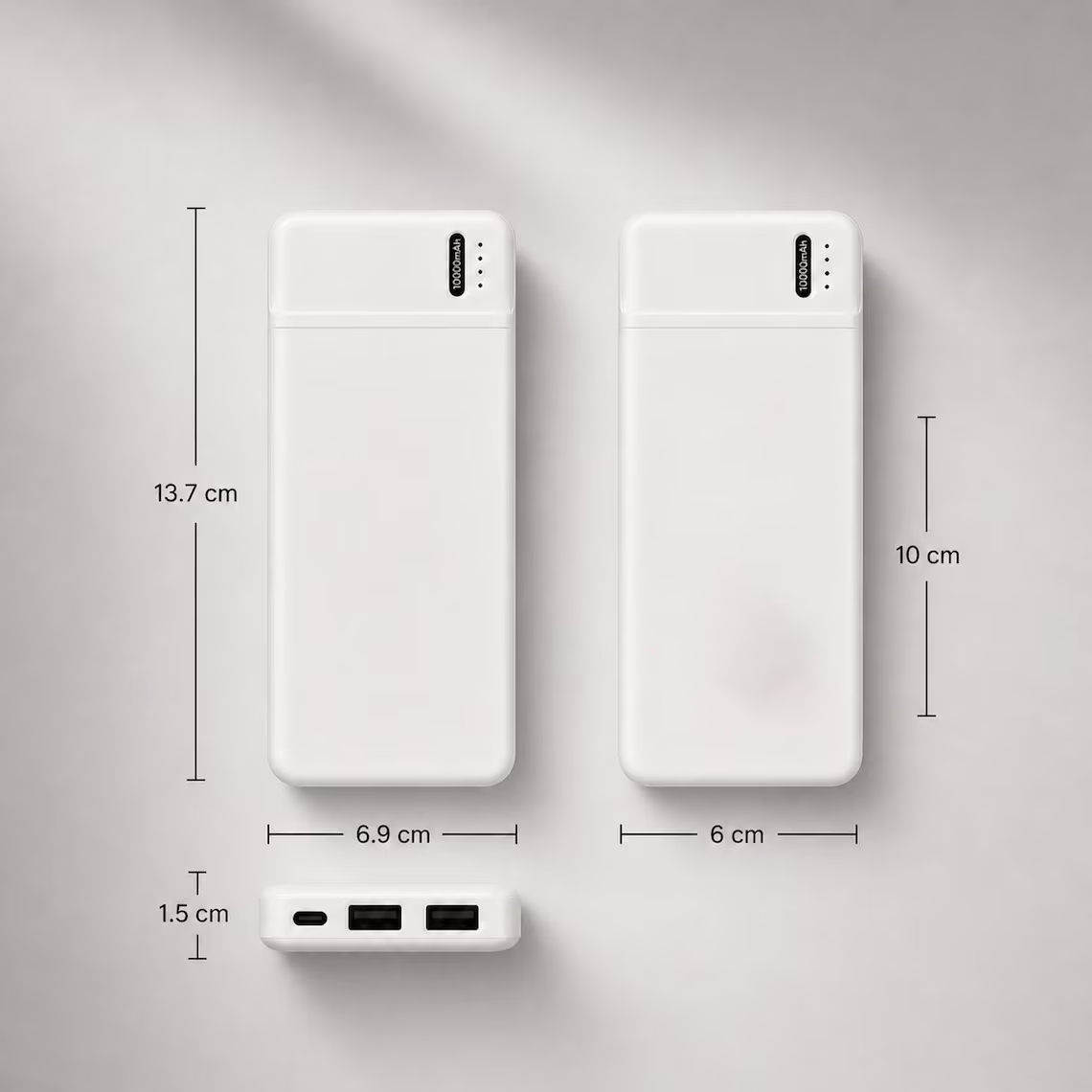 Custom Laser Engraved 10000mAh Built-in Cable Fast Charge Power Bank