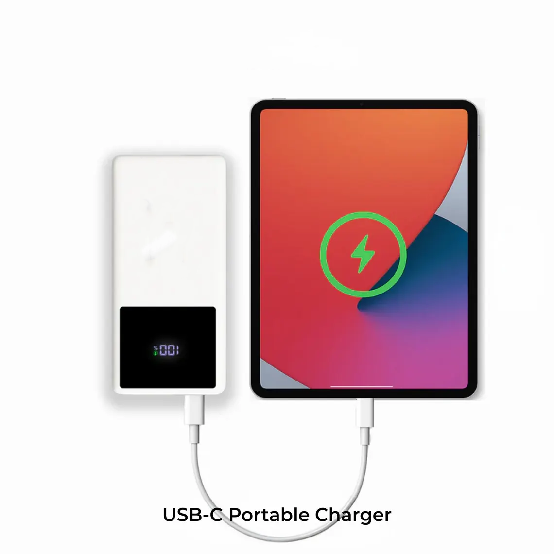 10000mAh Built-in USB-C & Lightning Cable QC3.0 Portable Charger
