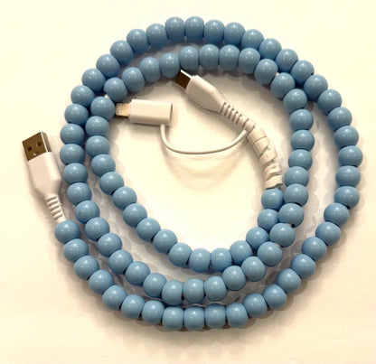 Pearl Beaded Dual Tip USB Charging Cable