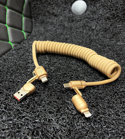 240W Multi Tip Coiled Charging Wire