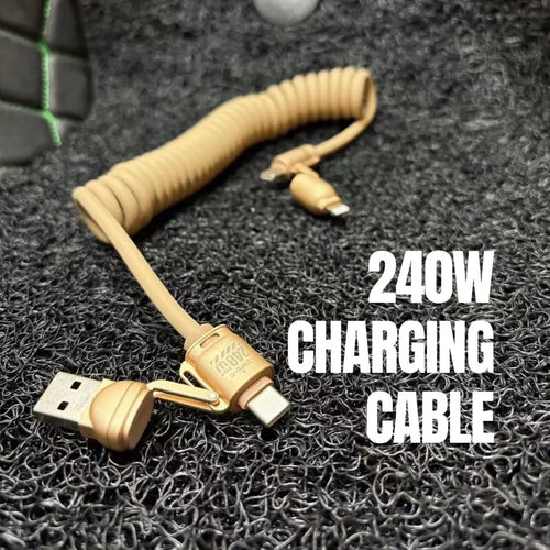 240W Multi Tip Coiled Charging Wire