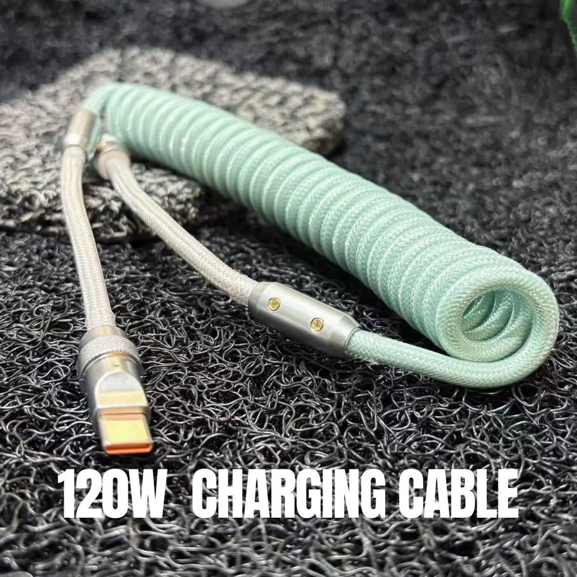 240W Multi Tip Coiled Charging Wire