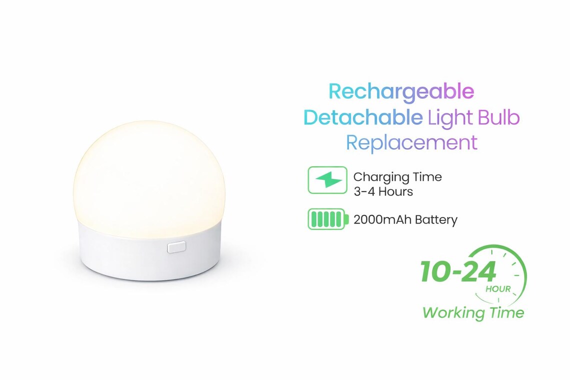 Dome Shaped Rechargeable Wireless LED Night Lamp
