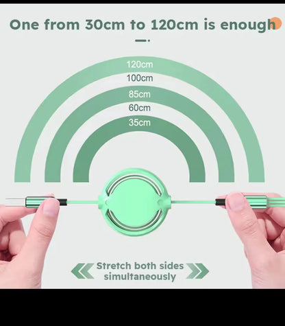 Adjustable Retractable Multi Port Charging Cord