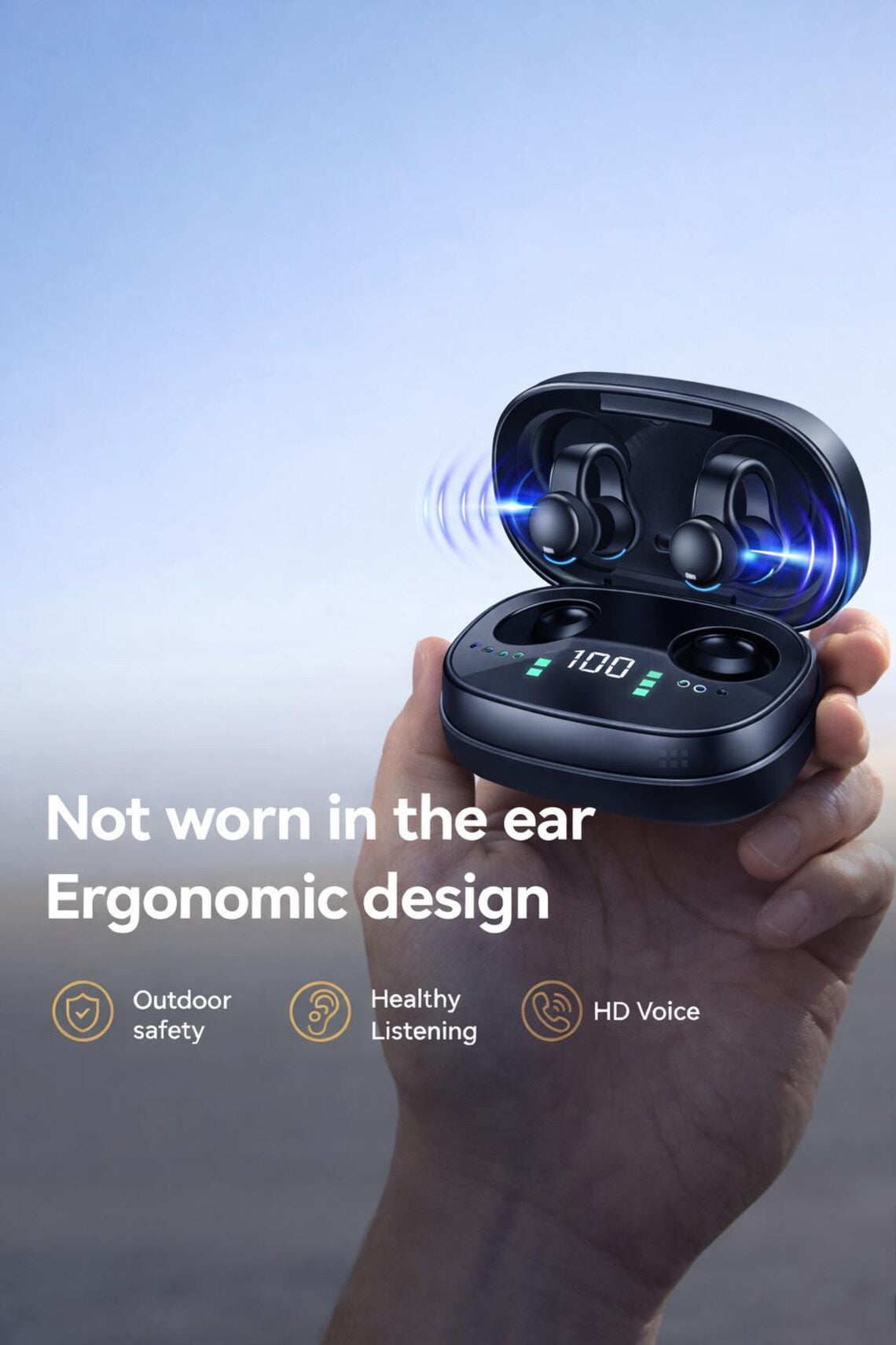 Open Ear Clip-On TWS Earbuds