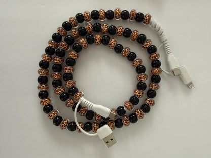 Pearl Beaded Dual Tip USB Charging Cable
